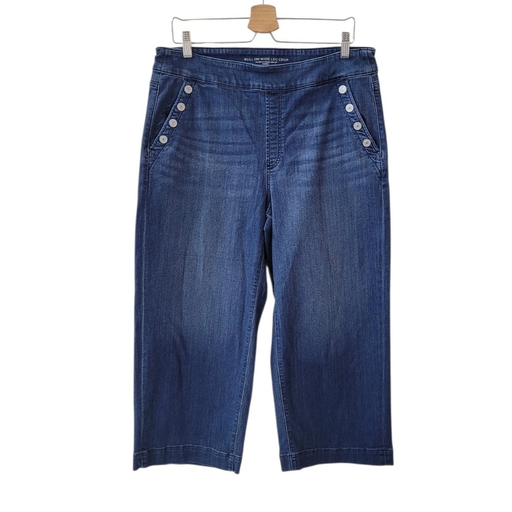 CHICO'S 2.5P (US 14P) Pull On Wide Leg Crop Jeans Women